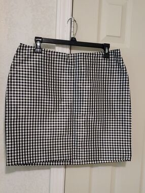 Ralph Lauren Black and White Gingham Mini Skirt